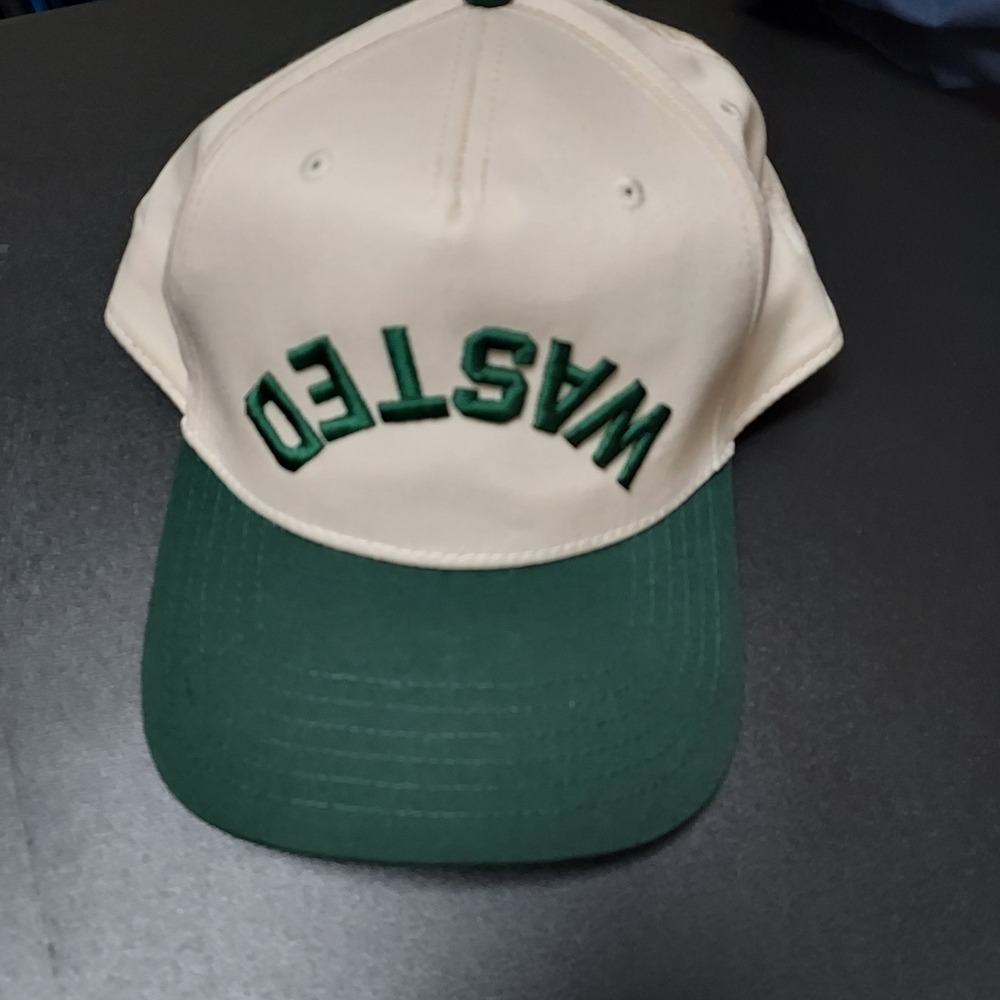 Otto 1764 Hat Mens OSFM Wasted Snap Back Two Tone Cream Green Golf Cap Lgo